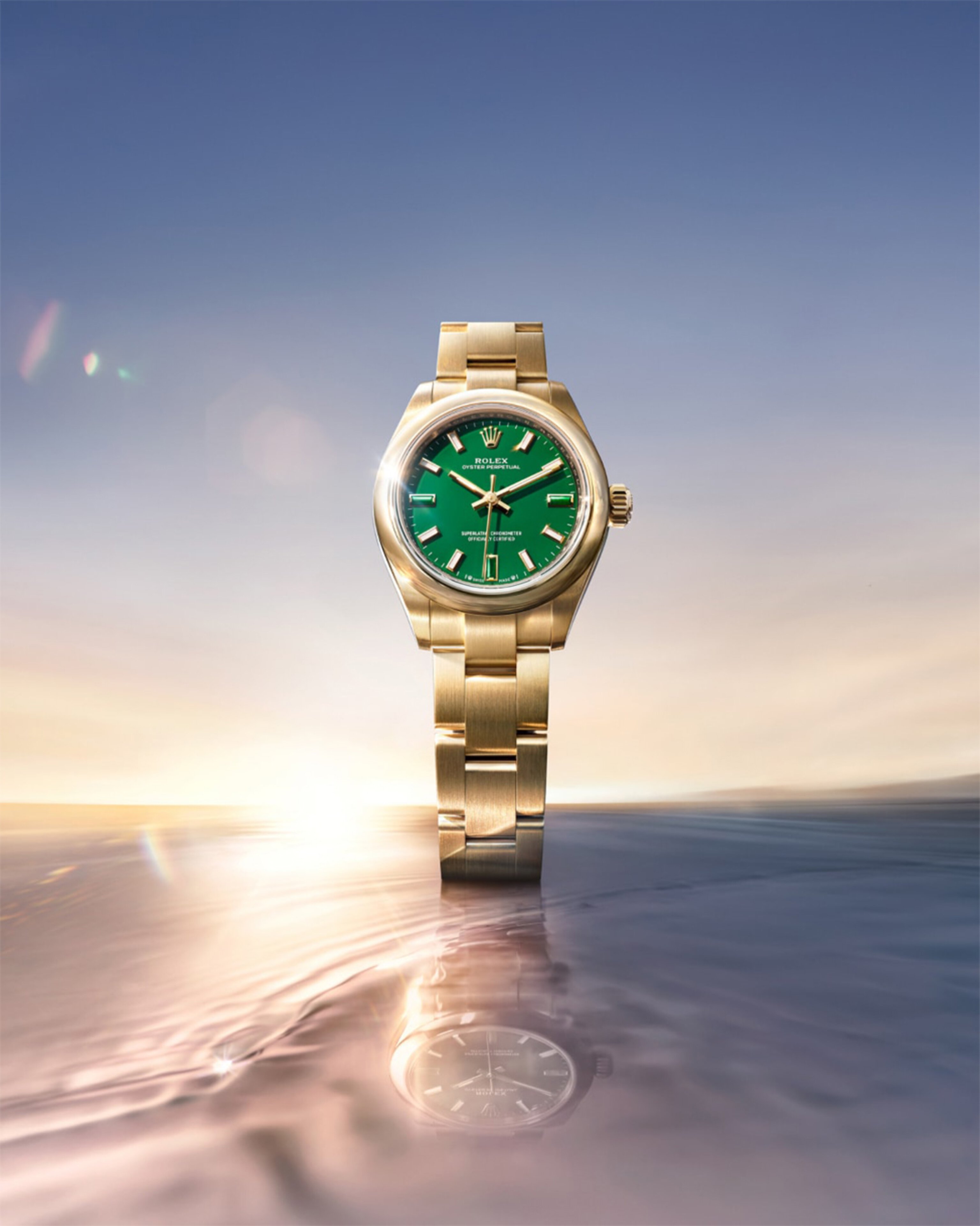 Oyster Perpetual 28 Green Stone Dial